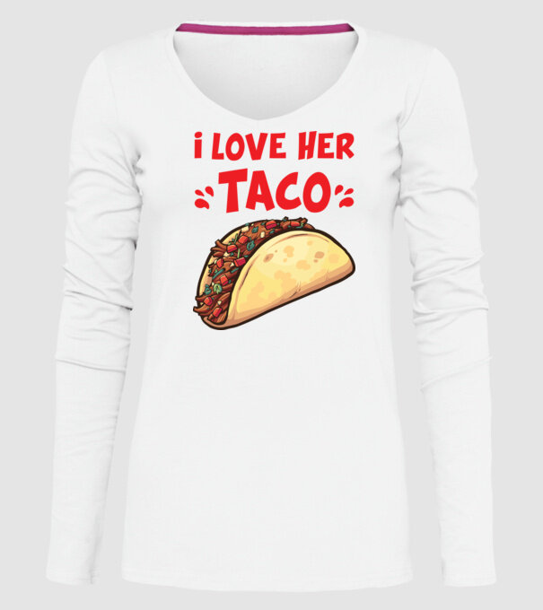 Couple TACO model alb pe tricou