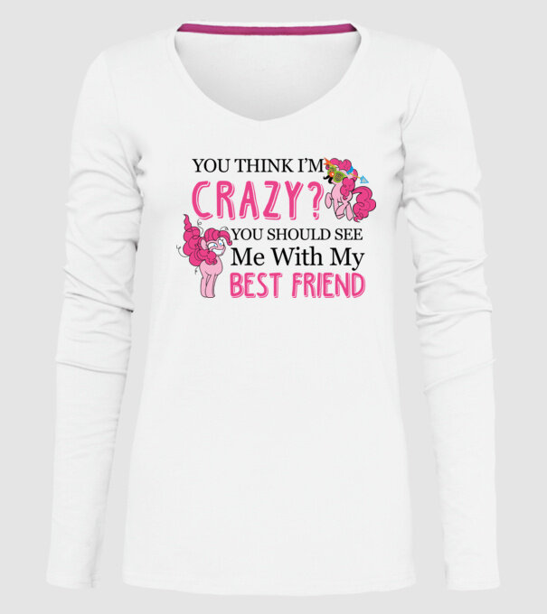 Crazy Friend Unicorn model alb pe tricou