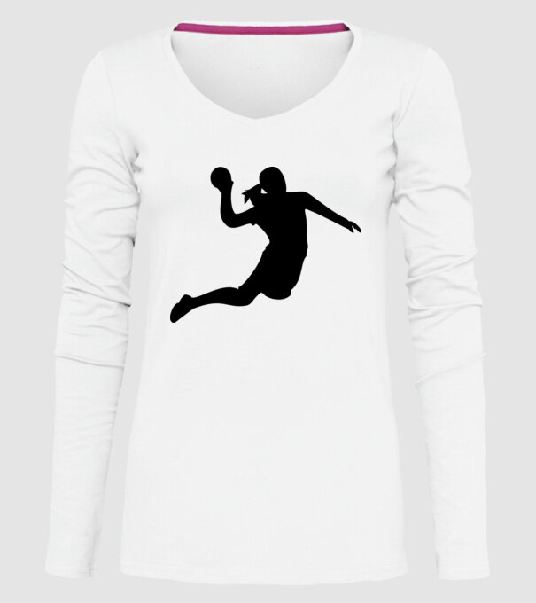 handbal fată model alb pe tricou