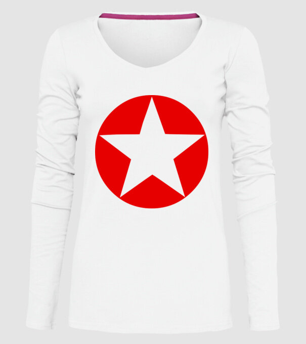 stea model alb pe tricou