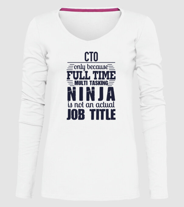 CTO-full time ninja model alb pe tricou
