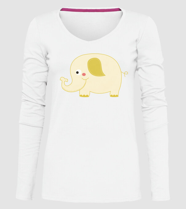 Cute elephant model alb pe tricou
