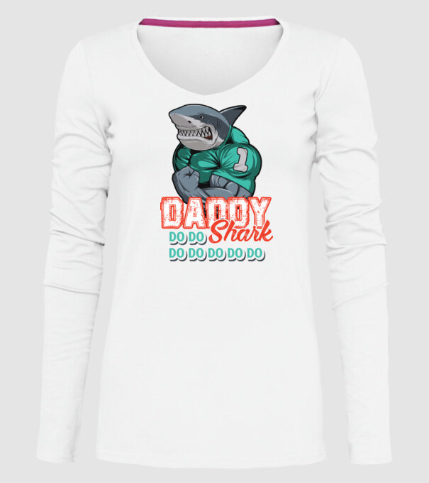 Daddy Shark do do do do model alb pe tricou