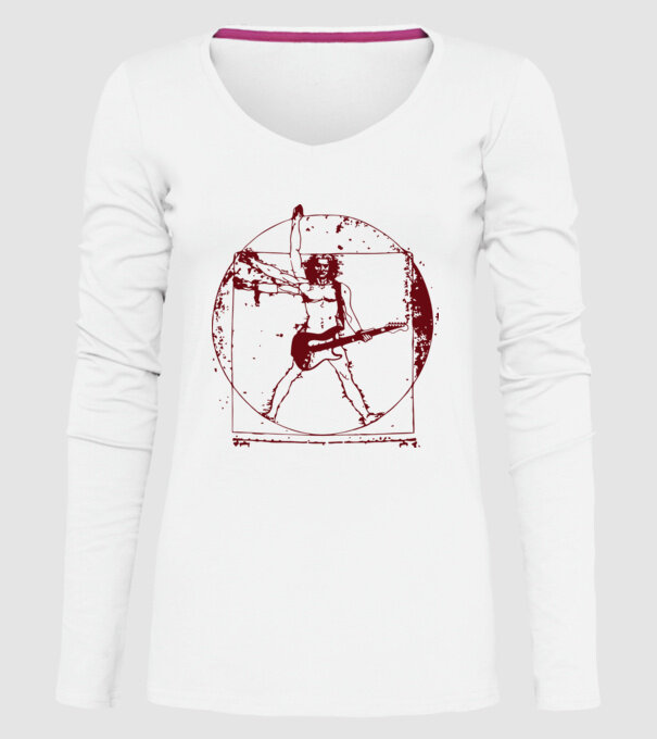 Davinci guitar model alb pe tricou