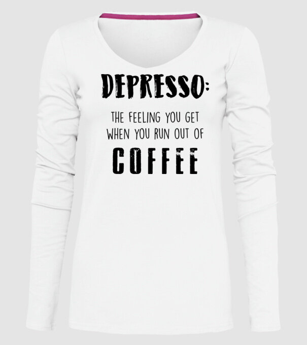 Depresso model alb pe tricou