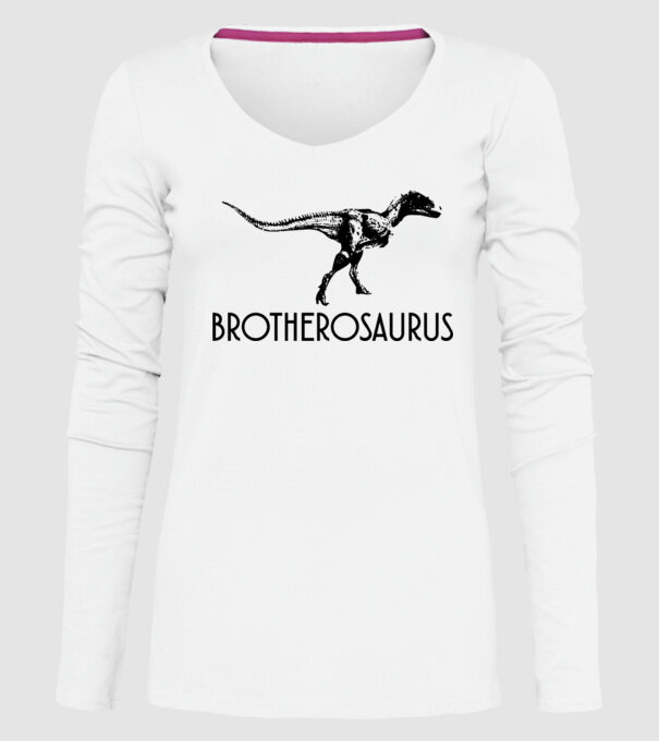Familia de dinozauri Brotherosaurus model alb pe tricou