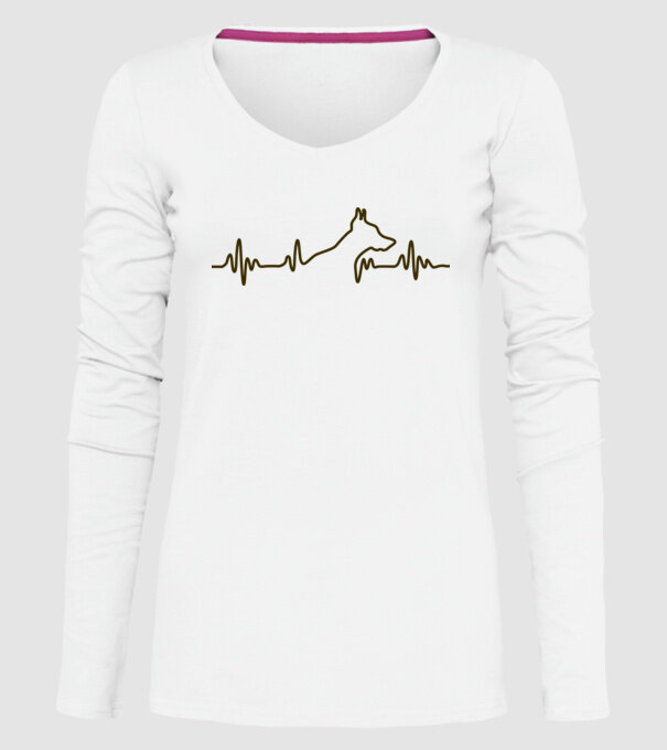 Dobberman model alb pe tricou