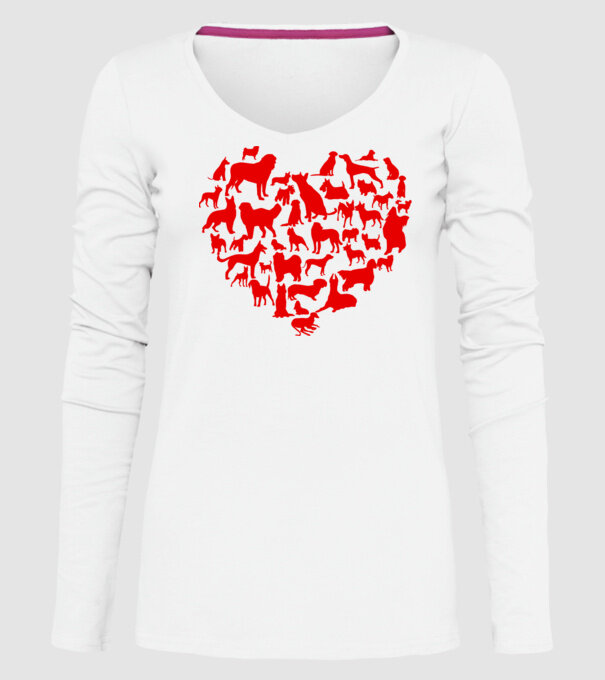 Doggy heart model alb pe tricou