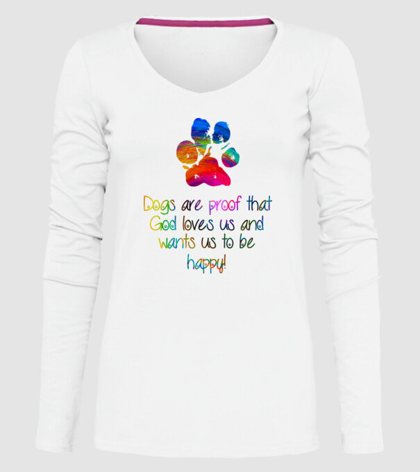 Dogs are proof model alb pe tricou