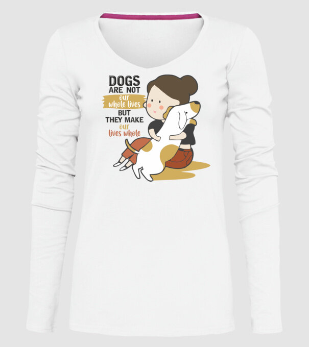 Dogs make our lives whole model alb pe tricou