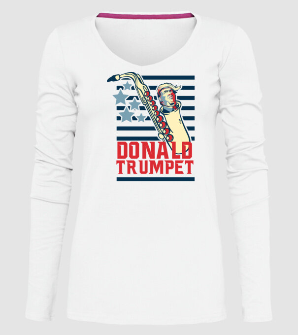 donald trumpet yoh model alb pe tricou