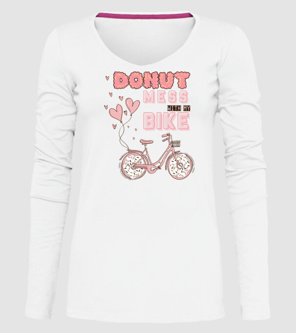 Donut mess with my bike model alb pe tricou