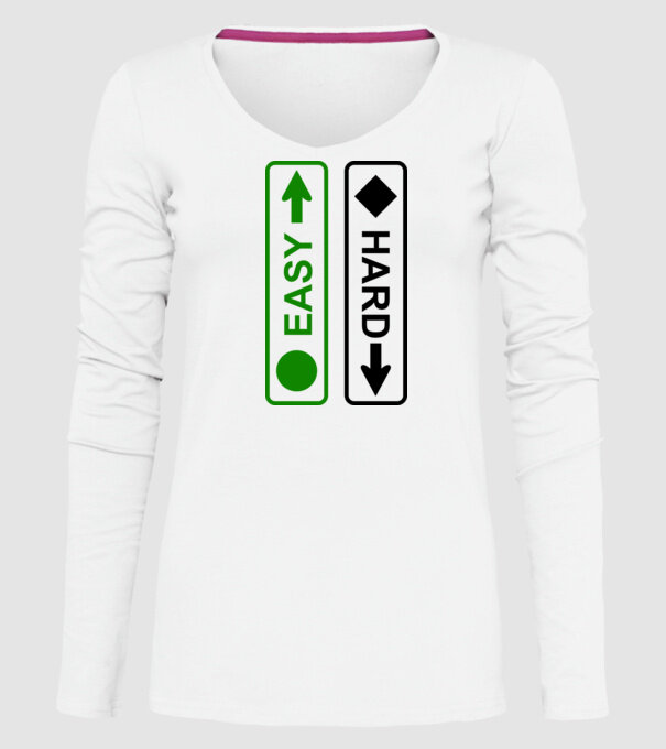 Easy - Hard model alb pe tricou