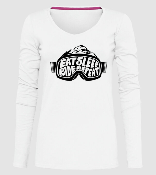 Eat sleep ride repeat model alb pe tricou