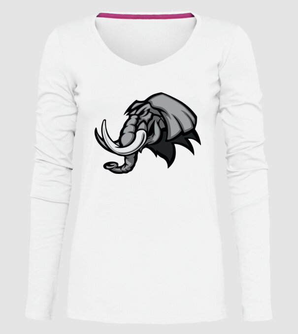 Elephant model alb pe tricou