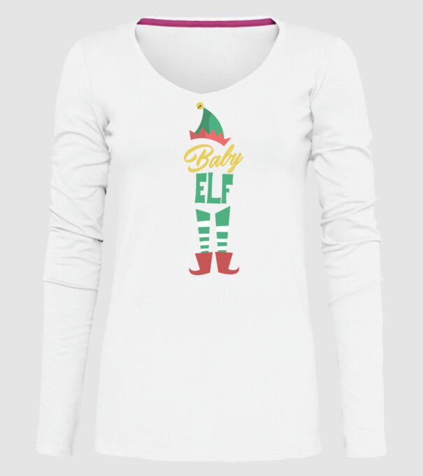 Elf family baby model alb pe tricou