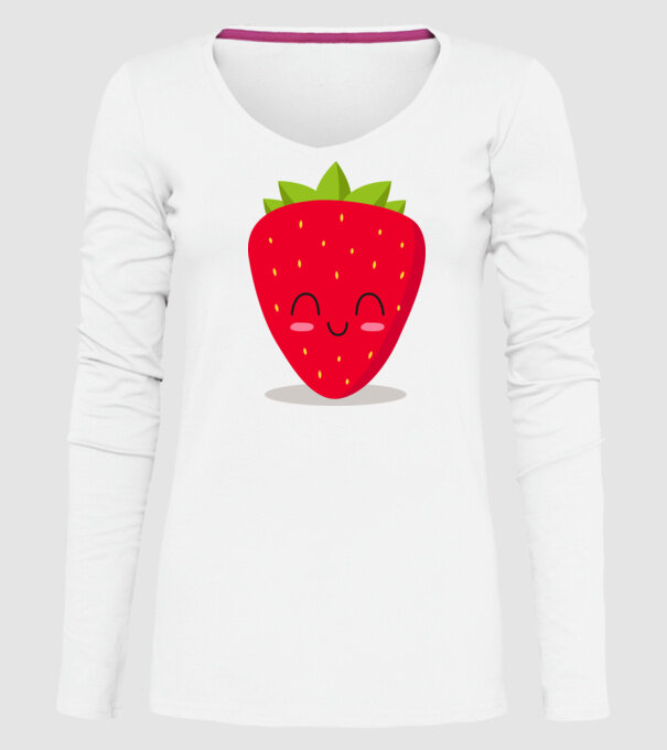 Căpșuni model alb pe tricou