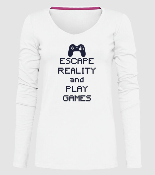 Escape reality model alb pe tricou
