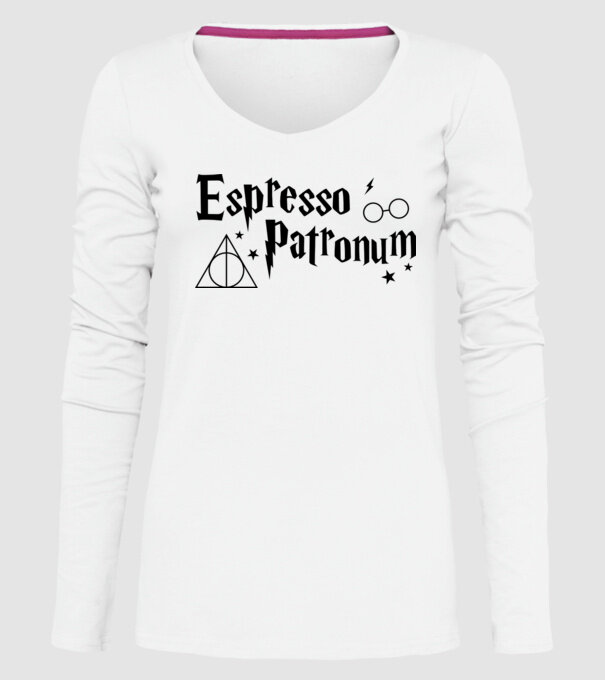 Espresso patronum model alb pe tricou