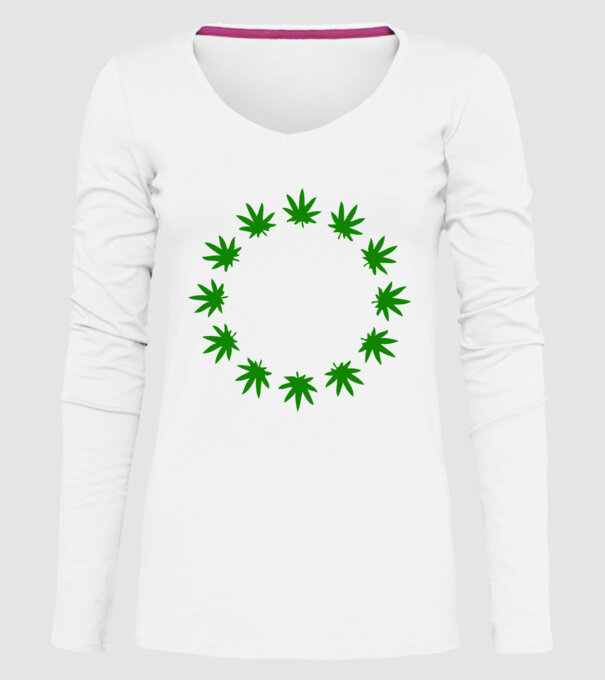 Euro marihuana model alb pe tricou