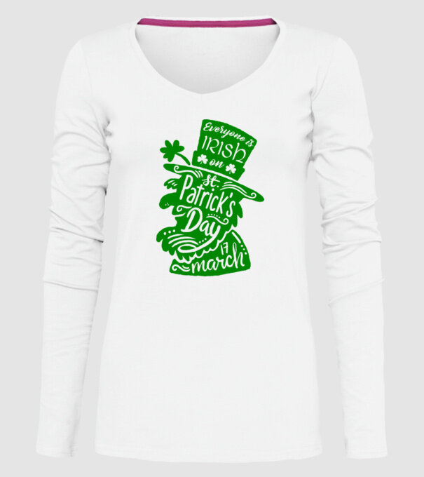 Everyone is irish leprechaun model alb pe tricou