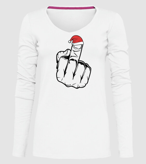 f u christmas model alb pe tricou