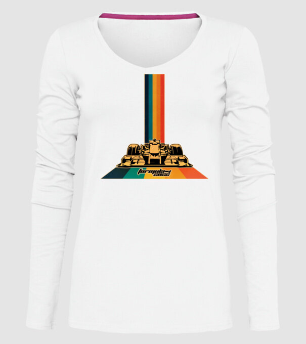 f1 retro car model alb pe tricou