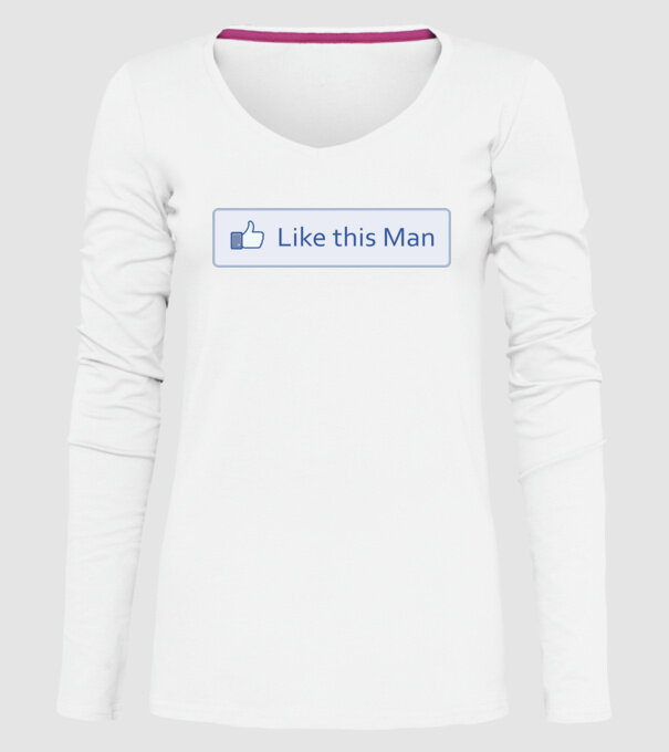 Like this man model alb pe tricou