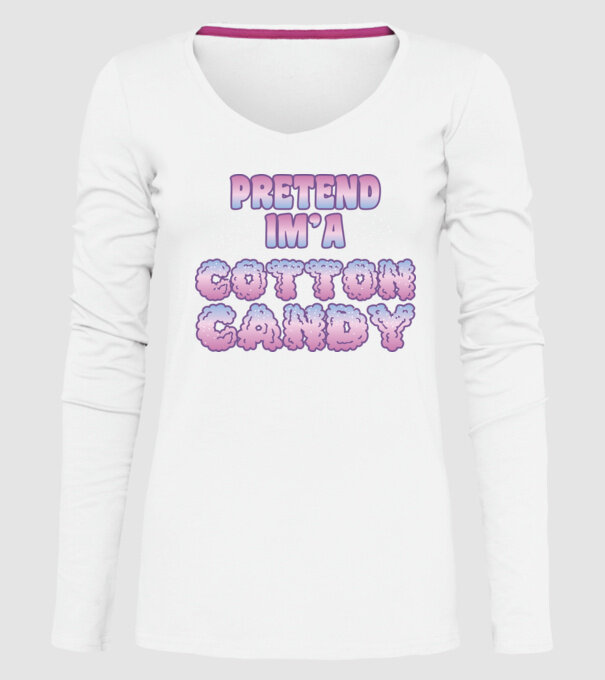 Vată de zahăr carnaval model alb pe tricou