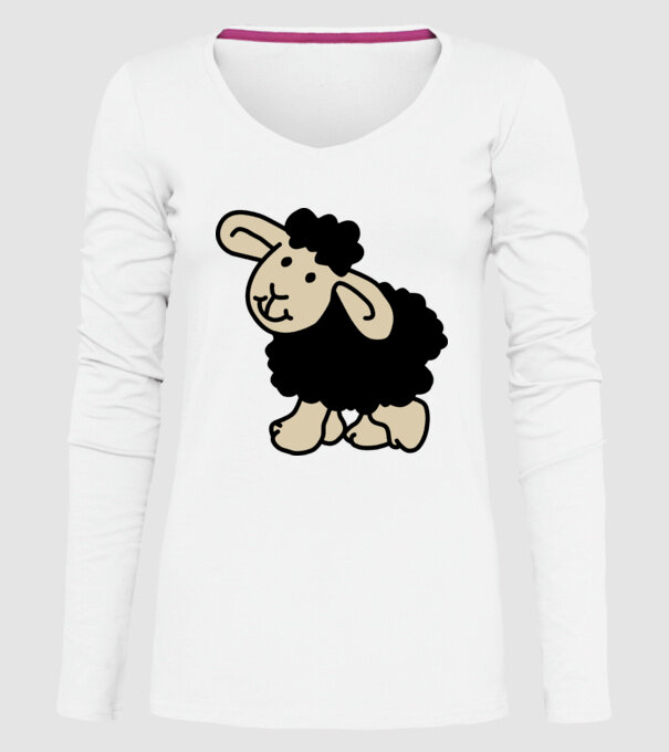 Oaie neagră model alb pe tricou