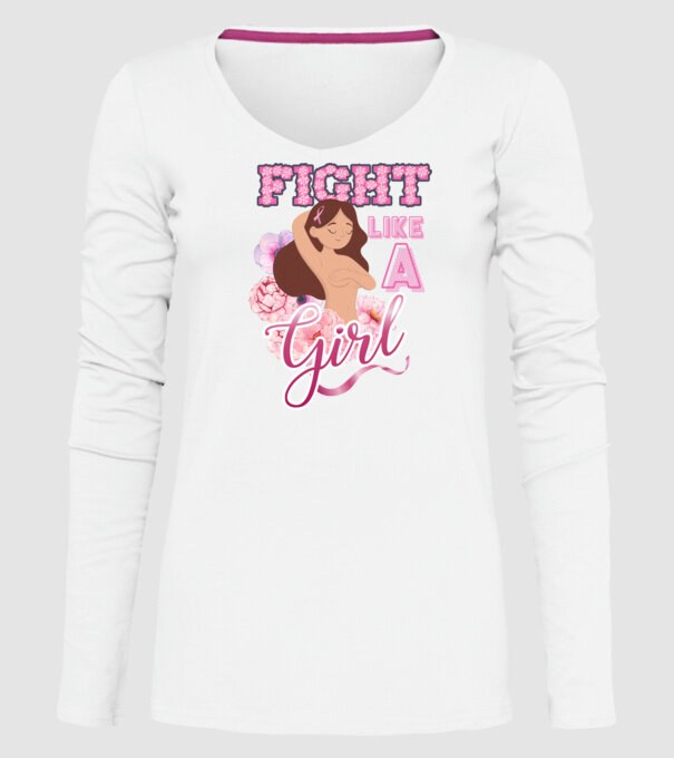 FIGHT like a girl model alb pe tricou