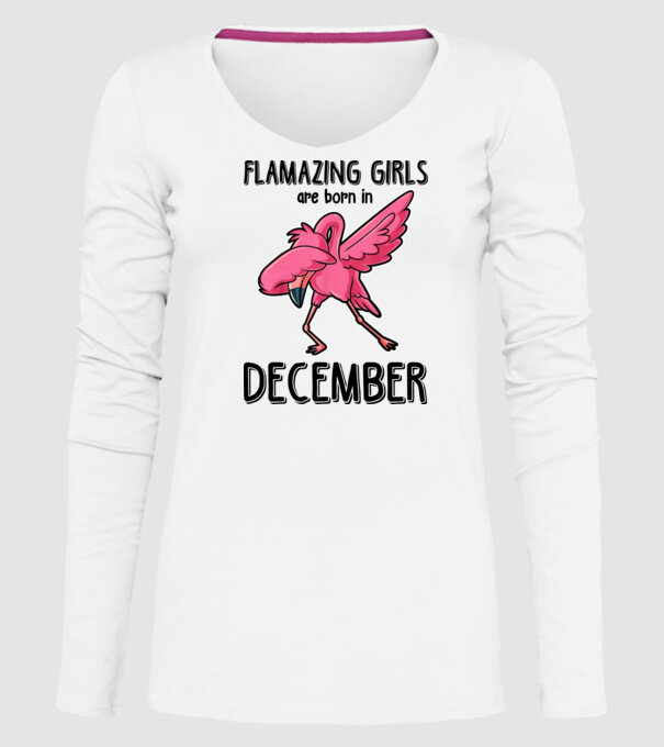 Flamazing girls are born in december black model alb pe tricou