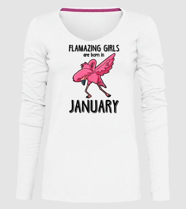Flamazing girls are born in january black model alb pe tricou
