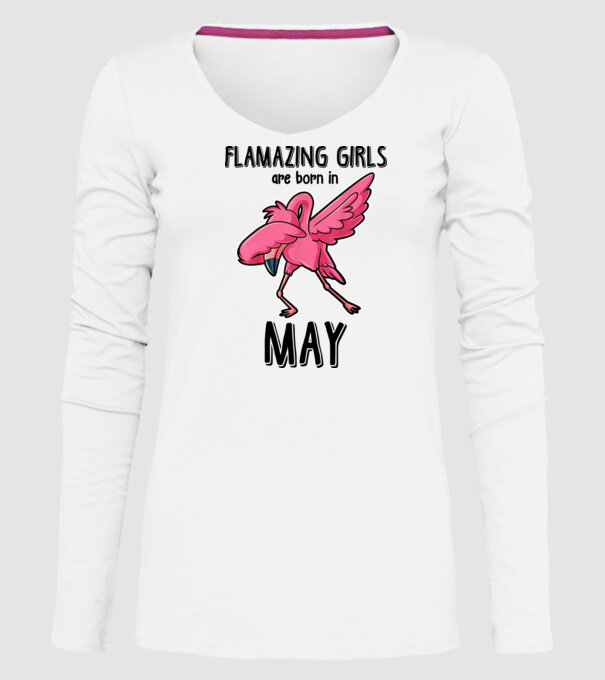 Flamazing girls are born in may black model alb pe tricou