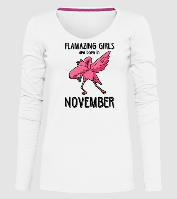 Flamazing girls are born in november black model alb pe tricou