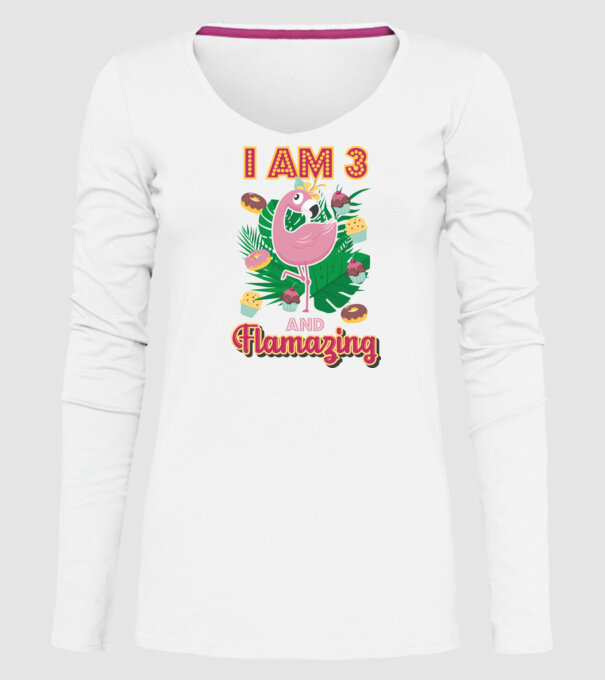 FLAMAZING Birthday 3 Years old model alb pe tricou