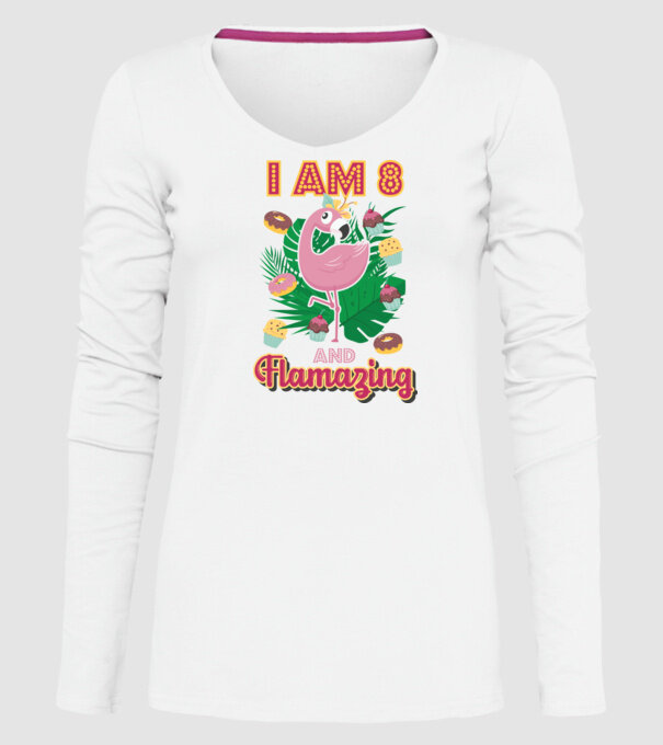 FLAMAZING Birthday 8 Years old model alb pe tricou