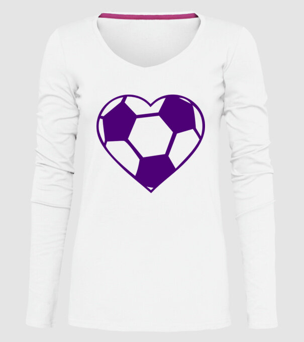 inimă fotbal model alb pe tricou
