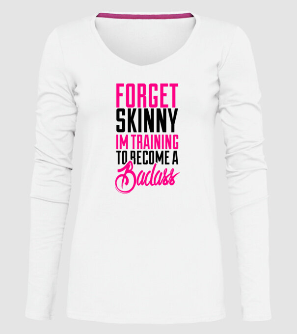 Forget Skinny model alb pe tricou