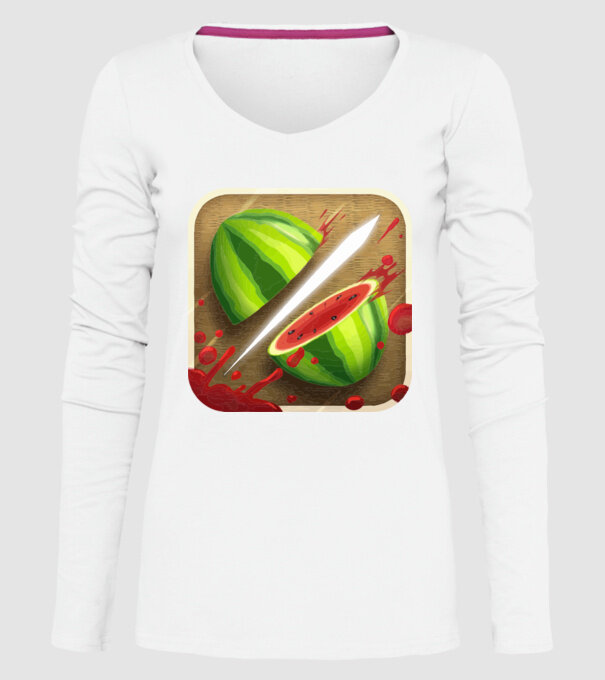 Fruit Ninja Icon model alb pe tricou