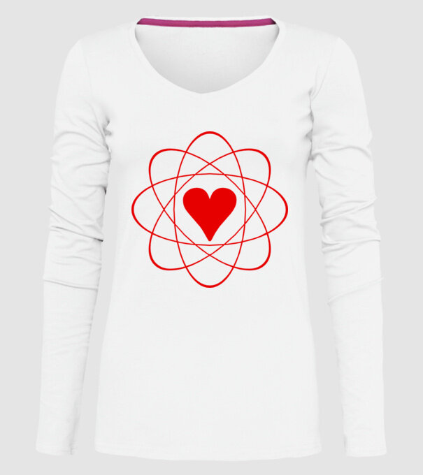 Inimă fuziune model alb pe tricou