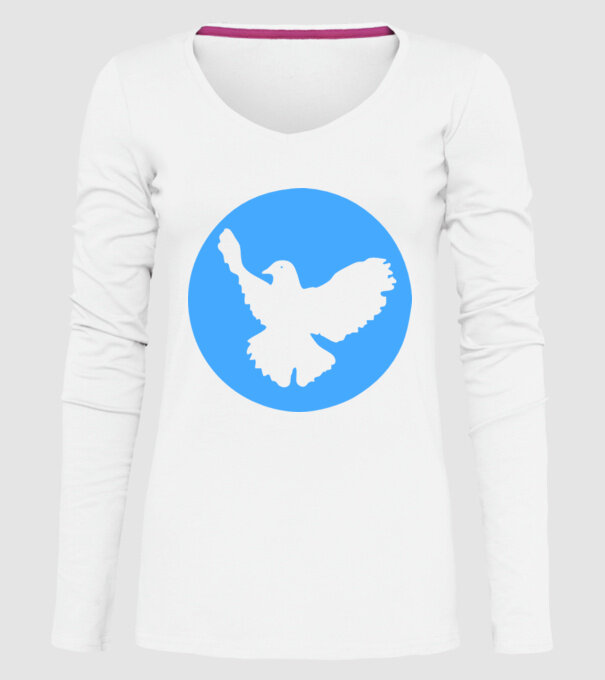 Porumbel model alb pe tricou