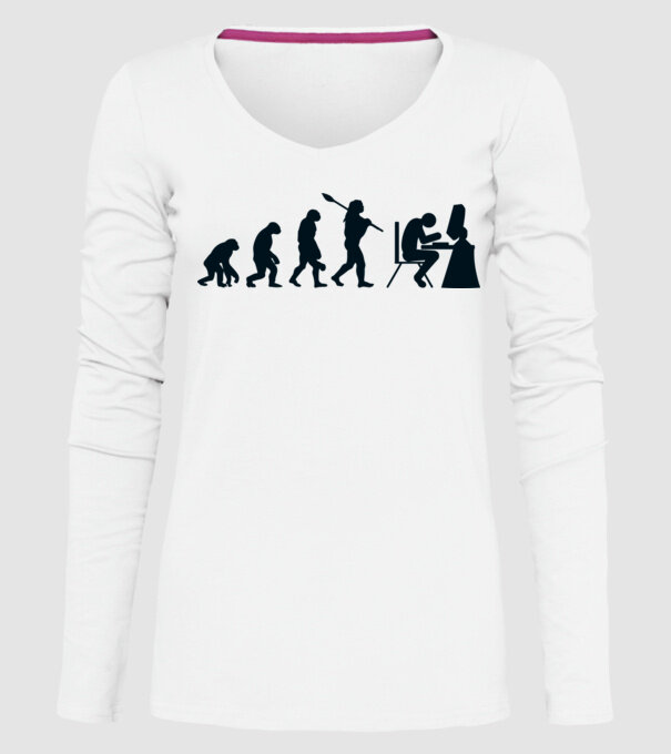 Game evolution model alb pe tricou