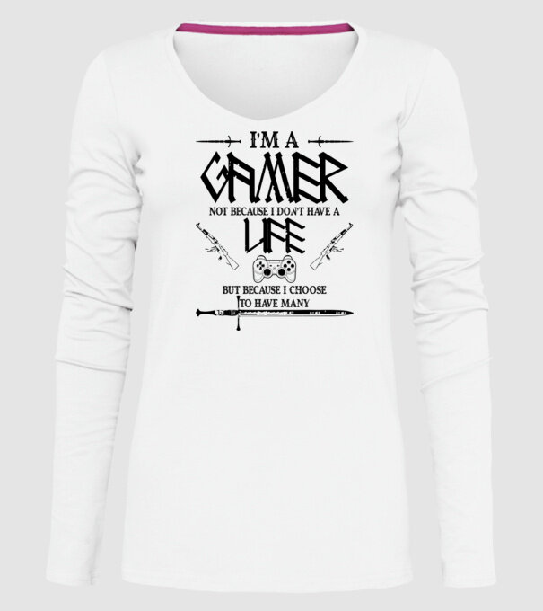 Gamer Life model alb pe tricou