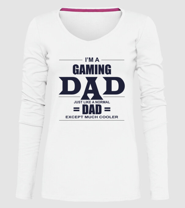 Gaming dad model alb pe tricou