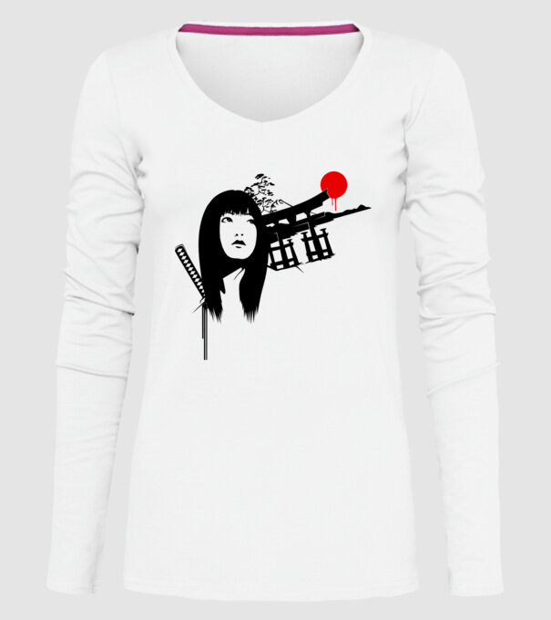 Gheișă model alb pe tricou