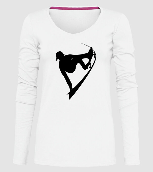 Skateboarder model alb pe tricou