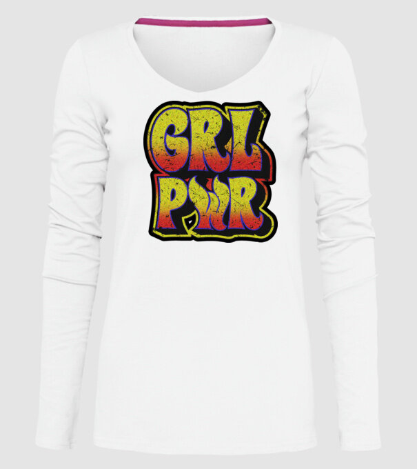 Girl power model alb pe tricou