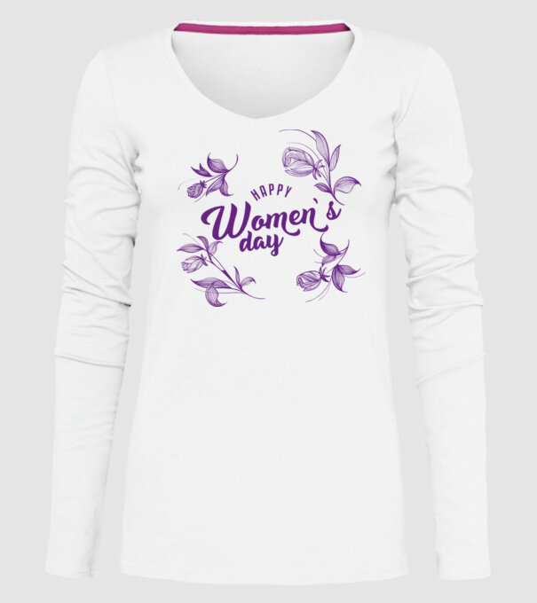 'Happy women''s day' model alb pe tricou