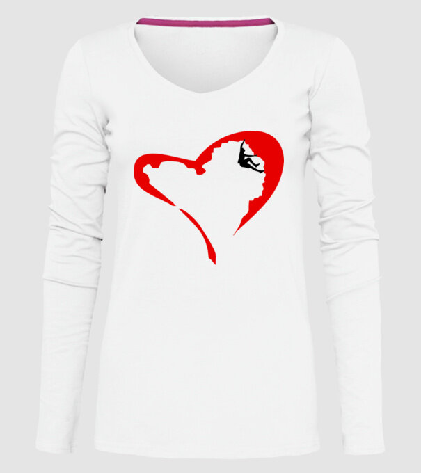 heartclimb model alb pe tricou